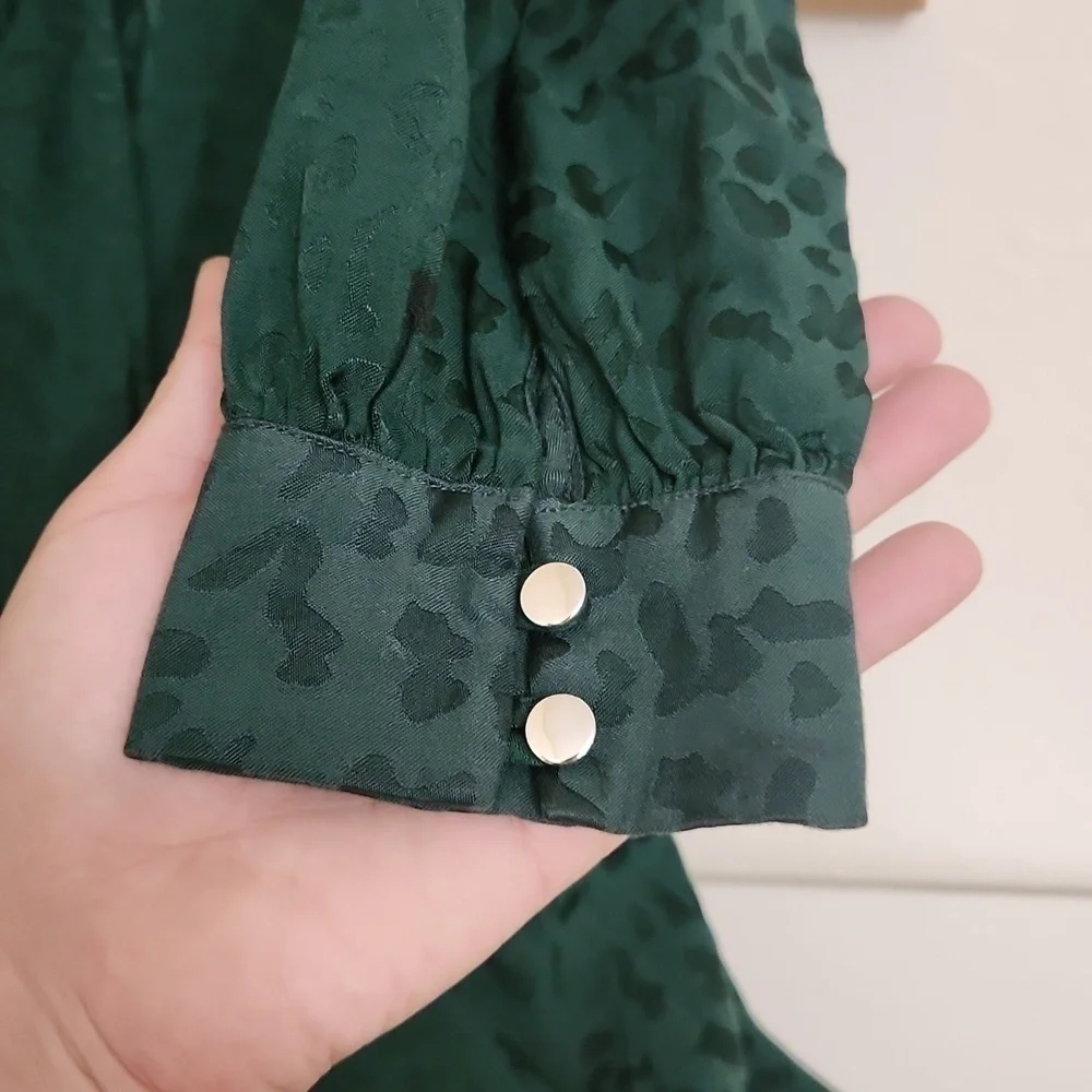 Leopard print Green Girls Dress Party Wedding Christmas Xl